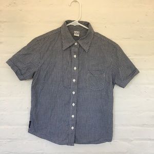 VINTAGE gingham short sleeve button down